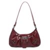 Shoulder Bag for Women Top Handle Handbag Purse Y2K Hobo Clutch Small Punk Purse Trendy, Red