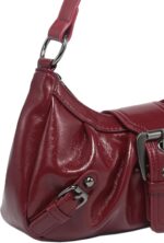 Shoulder Bag for Women Top Handle Handbag Purse Y2K Hobo Clutch Small Punk Purse Trendy, Red