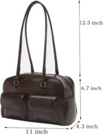 Shoulder Bags Black Shoulder Purses for Women Trendy Brown Shoulder Purse Y2K Bag Small Vintage PU Leather Handbag