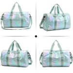 SikaFu Gym Bag with Shoes Compartment,Sports Duffle Bag for Girls,Waterproof Travel Gym Tote Bags for Women,Green