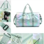 SikaFu Gym Bag with Shoes Compartment,Sports Duffle Bag for Girls,Waterproof Travel Gym Tote Bags for Women,Green