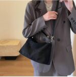 Slouchy Suede Cloud Hobo Bags Women Crescent Satchels Shoulder Bag Crossbody Phone Purse Trendy Top-handle Tote Handbag