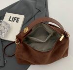 Slouchy Suede Cloud Hobo Bags Women Crescent Satchels Shoulder Bag Crossbody Phone Purse Trendy Top-handle Tote Handbag