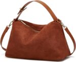 Slouchy Suede Cloud Hobo Bags Women Crescent Satchels Shoulder Bag Crossbody Phone Purse Trendy Top-handle Tote Handbag