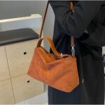 Slouchy Suede Cloud Hobo Bags Women Crescent Satchels Shoulder Bag Crossbody Phone Purse Trendy Top-handle Tote Handbag