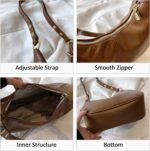 Small Hobo Bags for Women Retro Crescent Shoulder Purse Fall Soft Crossbody Handbag