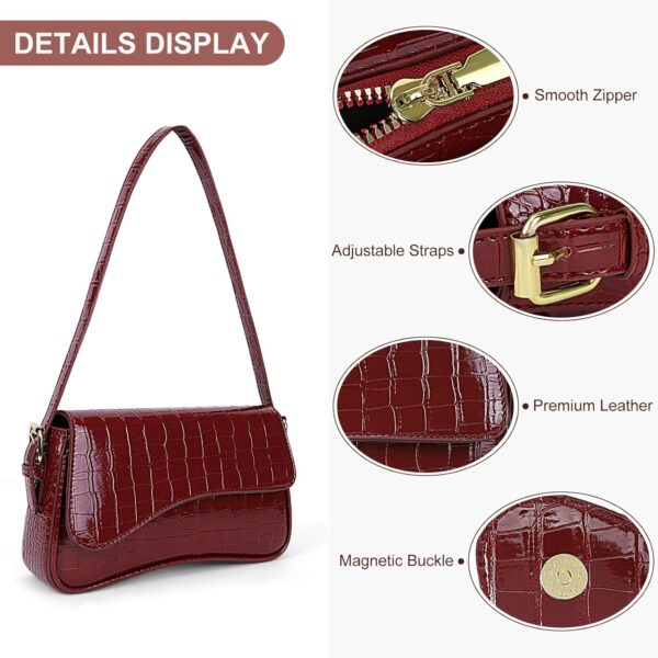 Small Shoulder Bag Y2K Purse for Women Crocodile Handbag Clutch Purse Classic Retro Crossbody Bag Satchel