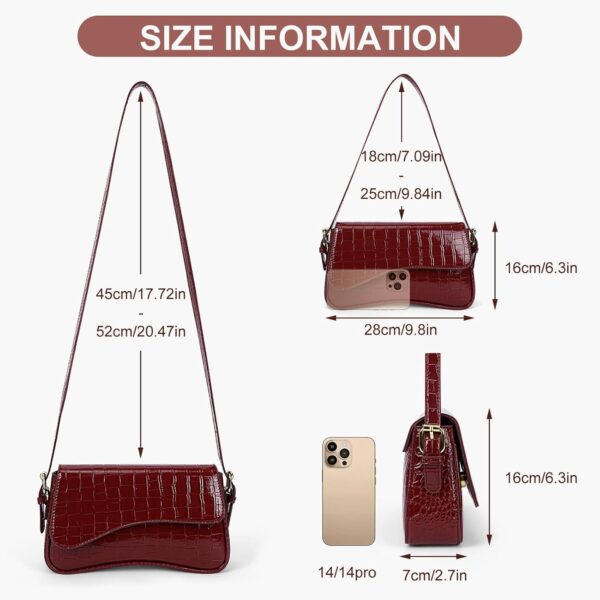 Small Shoulder Bag Y2K Purse for Women Crocodile Handbag Clutch Purse Classic Retro Crossbody Bag Satchel