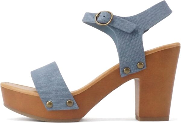 Soda CHIVAS ~ Women's Bold Buckles Studded Wedge Sandal