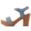 Soda CHIVAS ~ Women's Bold Buckles Studded Wedge Sandal