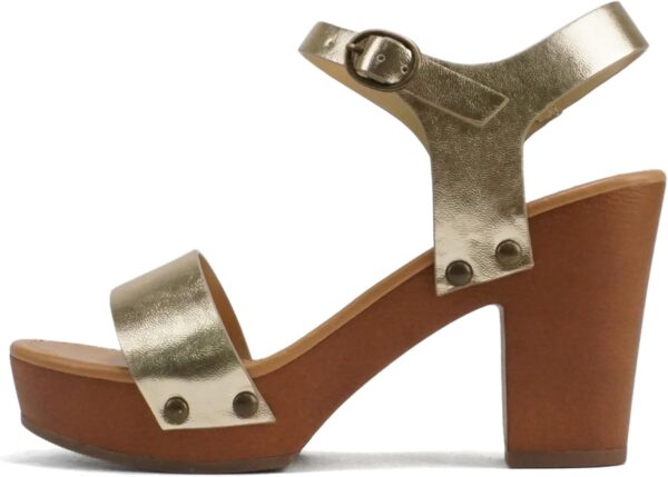 Soda CHIVAS ~ Women's Bold Buckles Studded Wedge Sandal