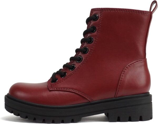 Soda FIRM - Lug Sole Combat Ankle Bootie Lace up w/Side Zipper