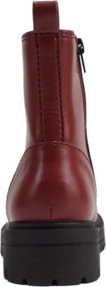 Soda FIRM - Lug Sole Combat Ankle Bootie Lace up w/Side Zipper