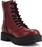 Soda FIRM - Lug Sole Combat Ankle Bootie Lace up w/Side Zipper