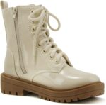 Soda FIRM - Lug Sole Combat Ankle Bootie Lace up w/Side Zipper