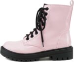 Soda FIRM - Lug Sole Combat Ankle Bootie Lace up w/Side Zipper