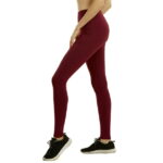 Sofra Women & Plus Cotton High Waist Full Length Cotton Workout Leggings (H Red, L)