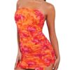 SOLY HUX Women's Floral Tube Dress Summer Strapless Bodycon Mini Dress Party Clubwear