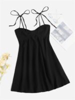 SOLY HUX Women's Tie Shoulder Cami Dress Spaghetti Strap Mini Summer Dresses