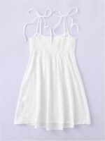 SOLY HUX Women's Tie Shoulder Cami Dress Spaghetti Strap Mini Summer Dresses