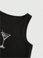 SOLY HUX Women's Y2k Graphic Crop Tops Sleeveless Scoop Neck Summer Tank Top