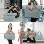 sportsnew Yoga Gym Bags for Women with Shoes Compartment and Wet Dry Storage Pockets with Adjustable Yoga Mat Holder