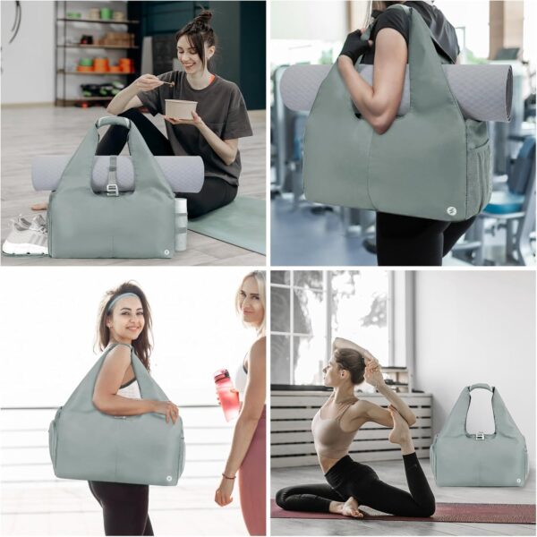 sportsnew Yoga Gym Bags for Women with Shoes Compartment and Wet Dry Storage Pockets with Adjustable Yoga Mat Holder