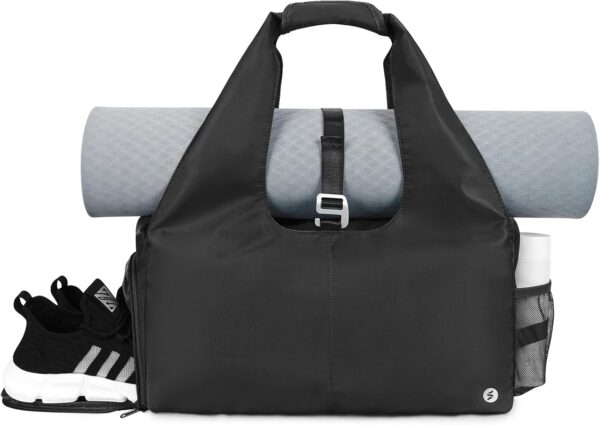 sportsnew Yoga Gym Bags for Women with Shoes Compartment and Wet Dry Storage Pockets with Adjustable Yoga Mat Holder