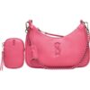 Steve Madden Womens Pink Faux Leather Fashion Crossbody Handbag O/S BHFO 7987