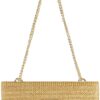 Straw Clutch Purses Women Summer Beach Handbags Boho Woven Envelope Wallet Fold Over Chain Crossbody Shoulder Bag Evening Bag