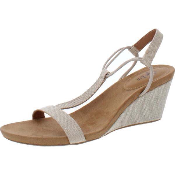 Style & Co. Womens Mulan Beige Wedge Sandals Shoes 10.5 Medium (B,M) BHFO 9870