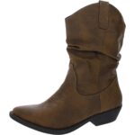 Style & Co. Womens Dannaa Brown Cowboy, Western Boots 7 Medium (B,M) BHFO 3828