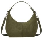 Suede Crescent Bag Women 2024 Retro Suede Slouchy Bag Fall Work Handbag Shoulder Bag Slouchy Tote Underarm Purse