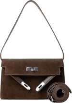 Suede Shoulder Bag Crossbody Suede Purse for Women 2024 Fall Purse Stylish Brown Suede Handbags Satchel Purse