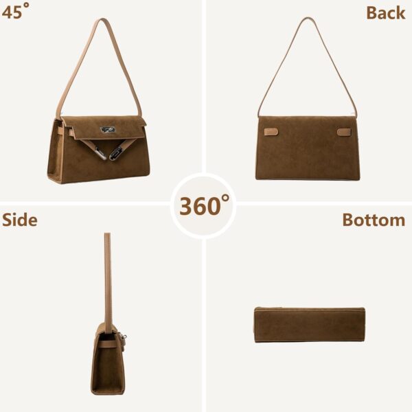 Suede Shoulder Bag Crossbody Suede Purse for Women 2024 Fall Purse Stylish Brown Suede Handbags Satchel Purse