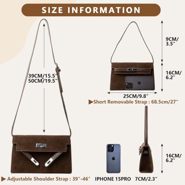 Suede Shoulder Bag Crossbody Suede Purse for Women 2024 Fall Purse Stylish Brown Suede Handbags Satchel Purse