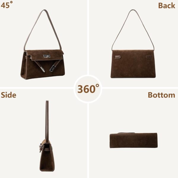 Suede Shoulder Bag Crossbody Suede Purse for Women 2024 Fall Purse Stylish Brown Suede Handbags Satchel Purse