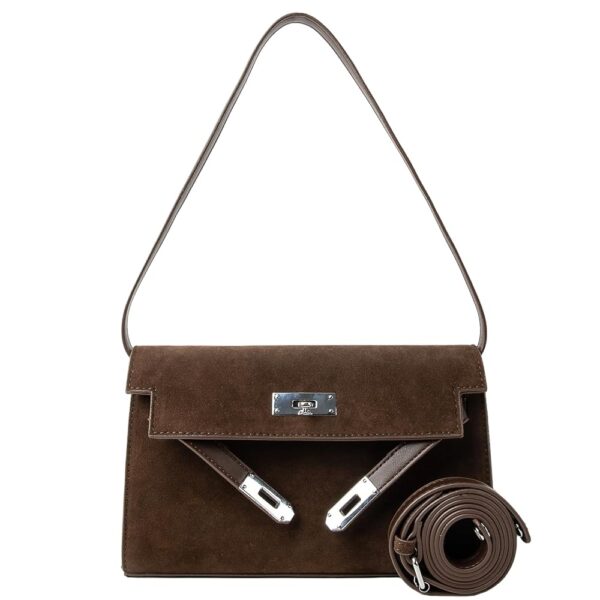 Suede Shoulder Bag Crossbody Suede Purse for Women 2024 Fall Purse Stylish Brown Suede Handbags Satchel Purse