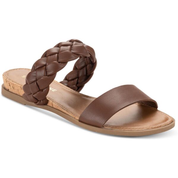 Sun + Stone Womens Easten Brown Slide Sandals Shoes 12 Medium (B,M) BHFO 8780