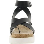 Sun + Stone Womens Pheobii Black Platform Sandals 8.5 Medium (B,M) BHFO 9627