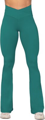 Sunzel Flare Leggings, Crossover Yoga Pants with Tummy Control, High-Waisted and Wide Leg