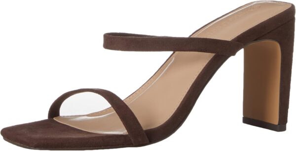 The Drop Women's Avery Square Toe Two Strap High Heeled Sandal