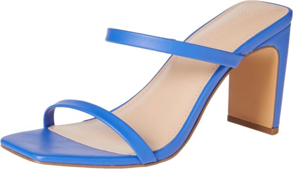 The Drop Women's Avery Square Toe Two Strap High Heeled Sandal