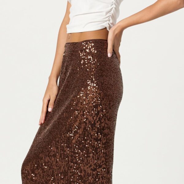 The Drop Women's Bianca Sequin Midi Skirt