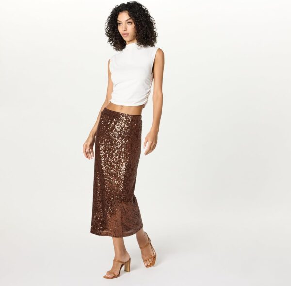 The Drop Women's Bianca Sequin Midi Skirt