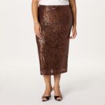 The Drop Women's Bianca Sequin Midi Skirt