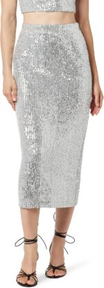 The Drop Women's Bianca Sequin Midi Skirt