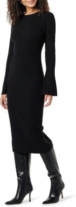 The Drop Women's Fernanda Bell Sleeve Ribbed Sweater Dress