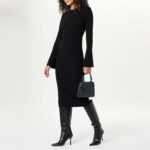 The Drop Women's Fernanda Bell Sleeve Ribbed Sweater Dress