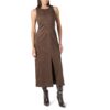 The Drop Women's Mina Faux Suede Maxi Dress with Front Slit Detail